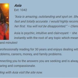 Asia Psychic - Top Accurate Psychic Chosen By Psychic Guild (Edmonton) picture